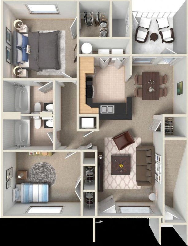 Two Bedroom Two Bath floor plan